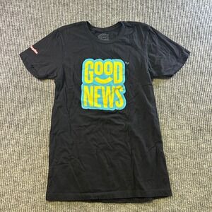 Good News Cannabis Together Graphic T-Shirt Black XS Made in USA Cotton Tee